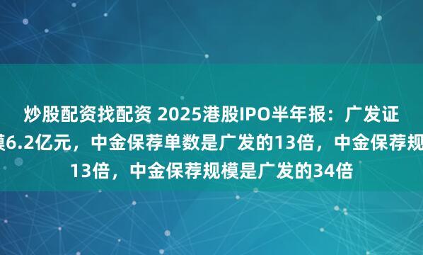 炒股配资找配资 2025港股IPO半年报：广发证券仅保荐1单规模6.2亿元，中金保荐单数是广发的13倍，中金保荐规模是广发的34倍